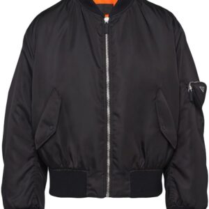 Prada  logo plaque bomber jacket