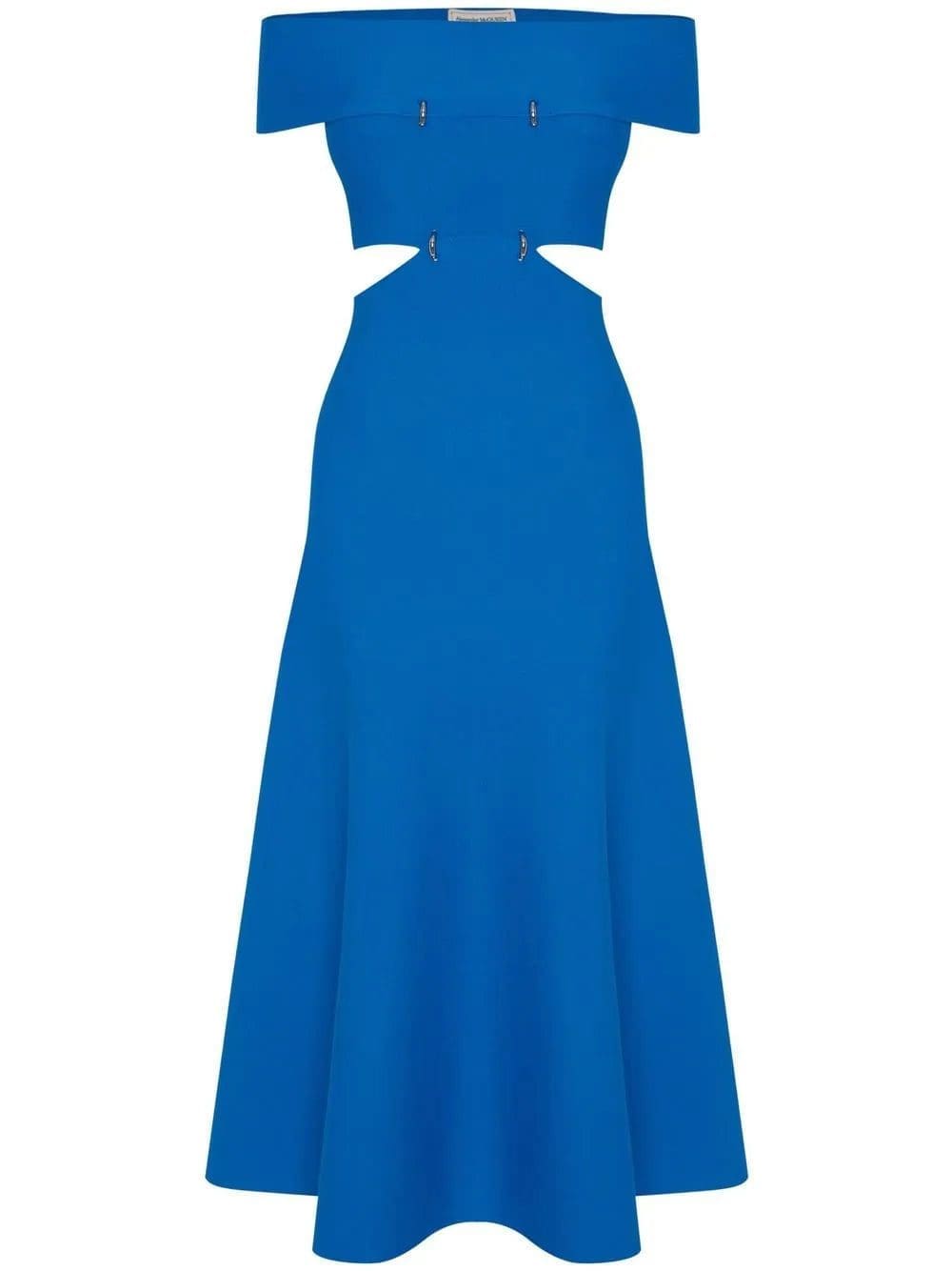 Alexander McQueen off-shoulder flared midi dress