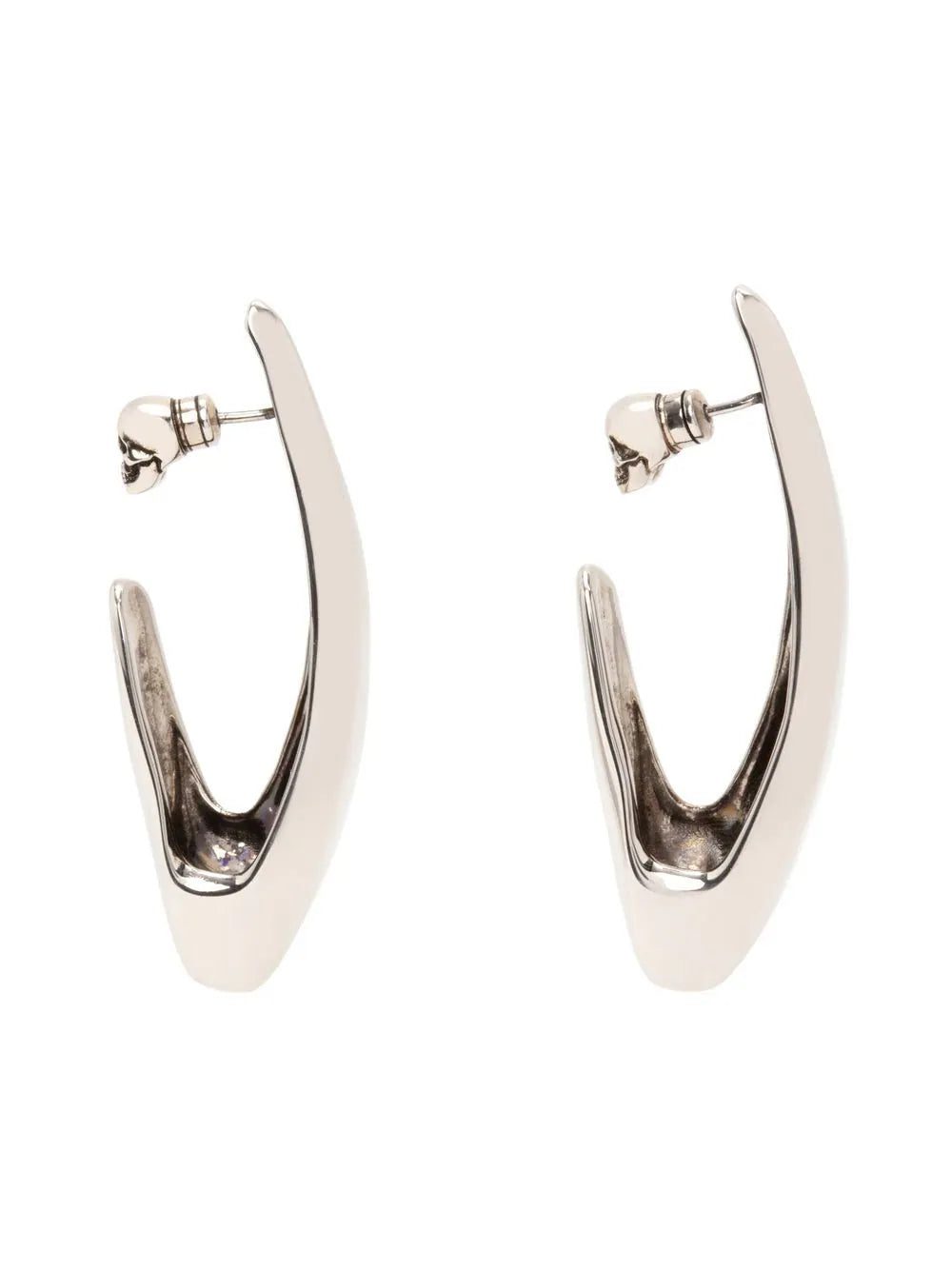 Alexander McQueen skull fastening polished-finish earrings - Image 3
