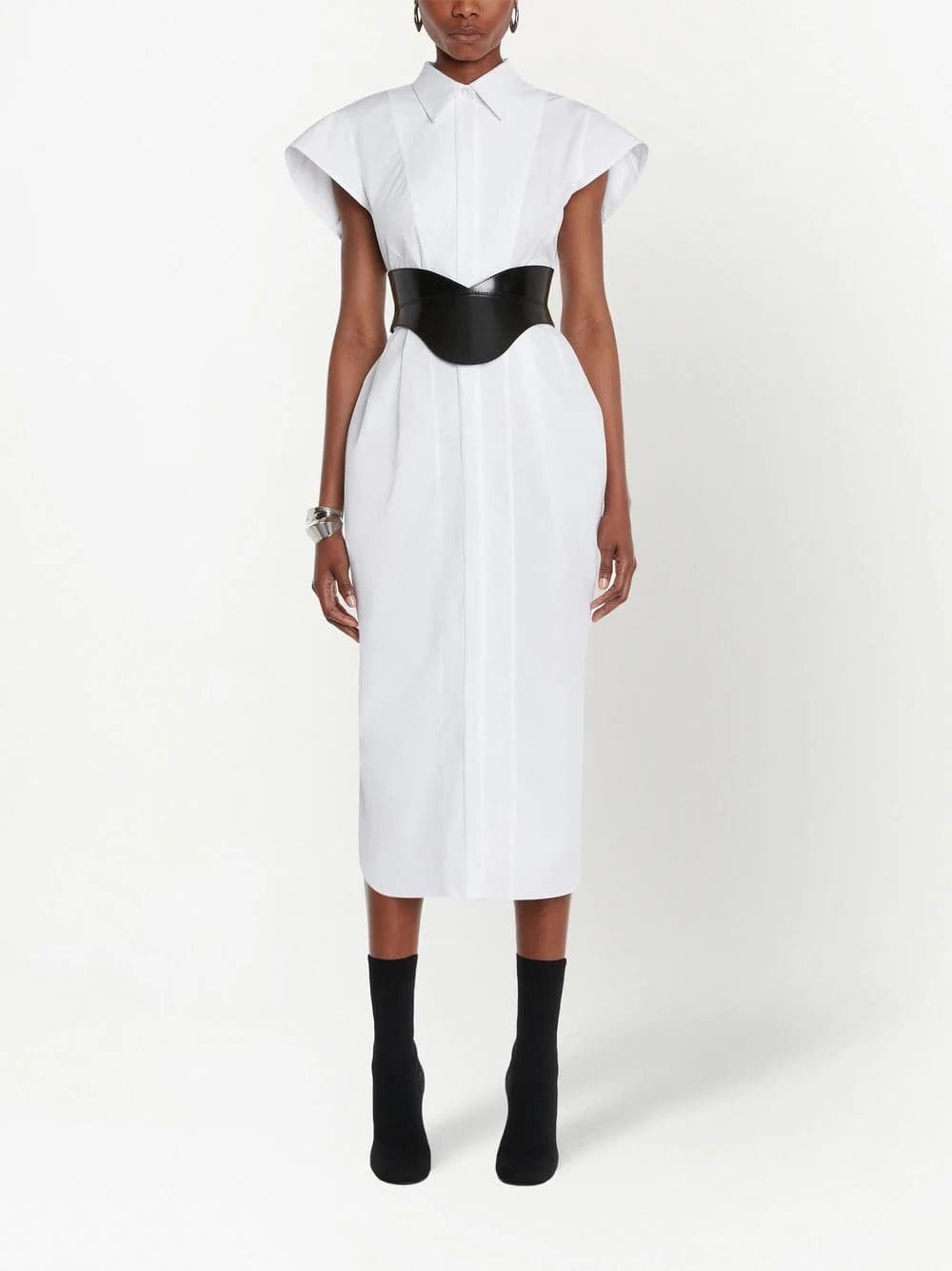 Alexander McQueen collared short-sleeved midi dress - Image 2