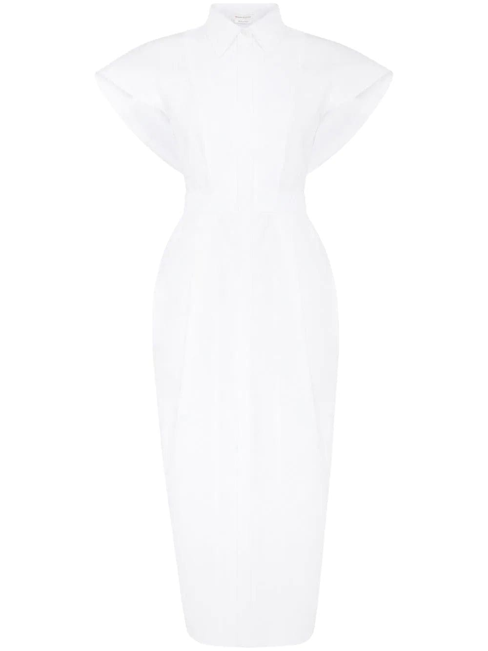 Alexander McQueen collared short-sleeved midi dress