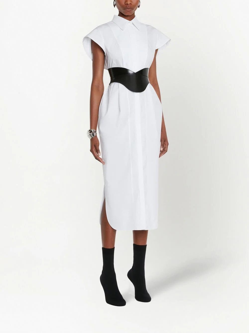 Alexander McQueen collared short-sleeved midi dress - Image 3