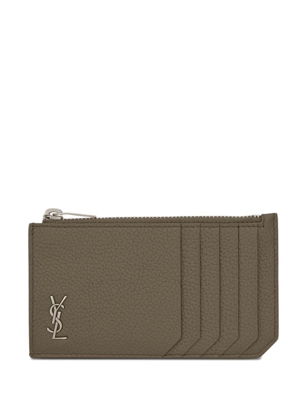 Saint Laurent logo-plaque cardholder