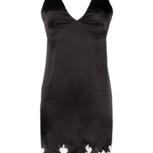 Saint Laurent lace-trim satin minidress