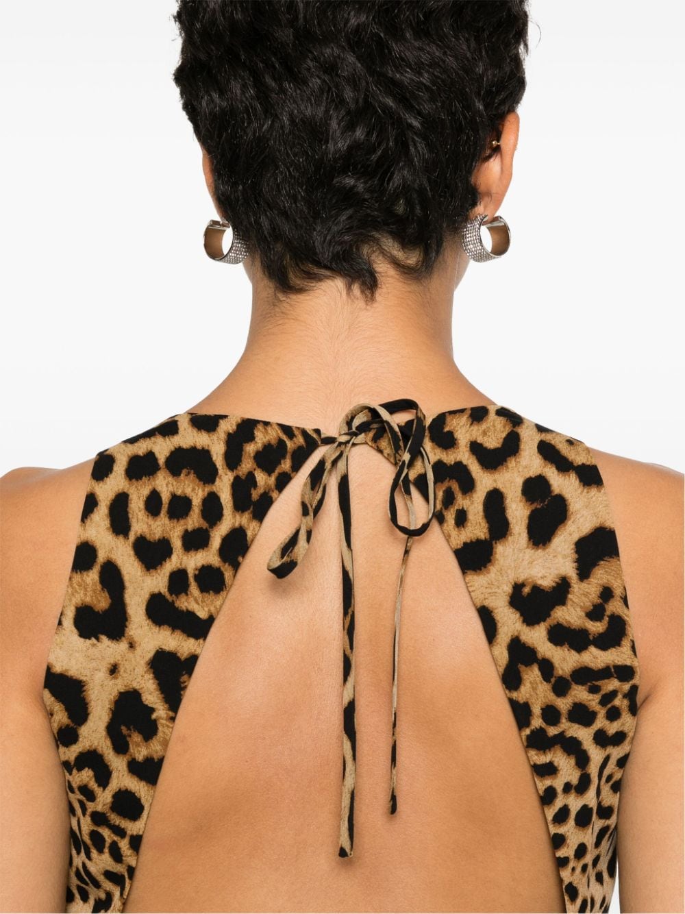 Saint Laurent leopard-print silk mini dress - Image 5