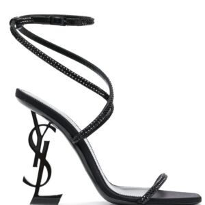 Saint Laurent  Black Opyum Strap Detail Sandals