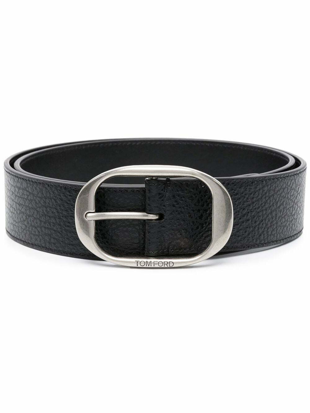 Tom Ford engraved-logo buckle belt