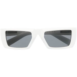 Prada Eyewear logo-lettering rectangle-frame glasses