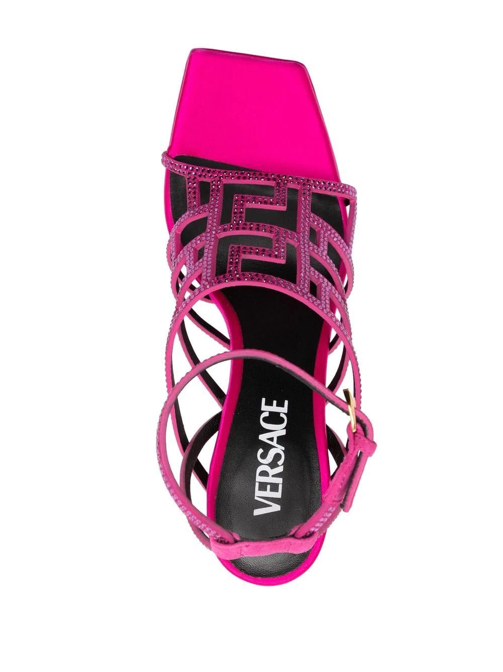 Versace Greca Maze 140mm crystal leather platform sandals - Image 4