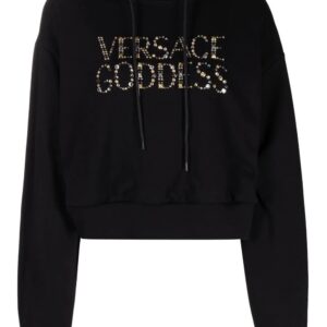 Versace  gem-embellishment logo hoodie