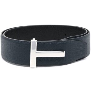 Louis Vuitton T logo-buckle leather belt