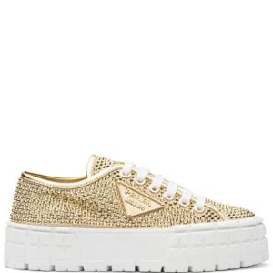 Prada Double Wheel studded sneakers