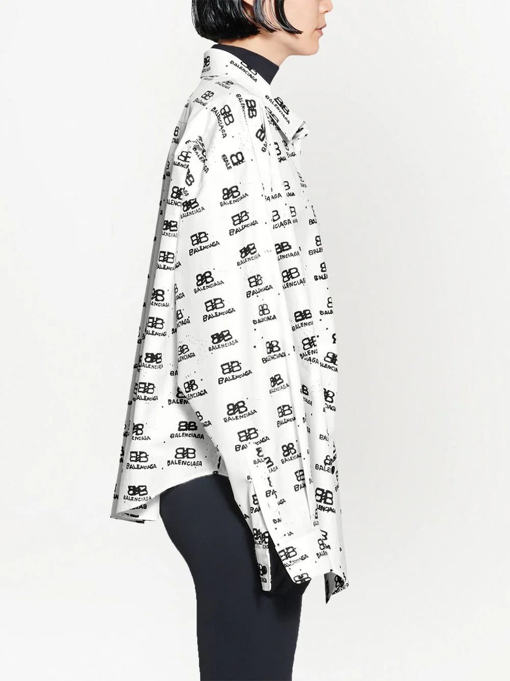 Balenciaga logo-print long-sleeve shirt - Image 3