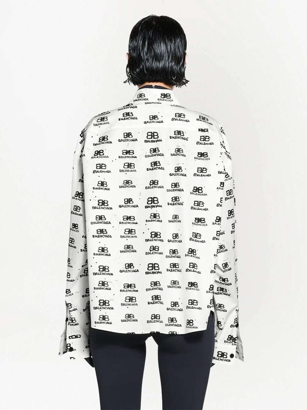 Balenciaga logo-print long-sleeve shirt - Image 4
