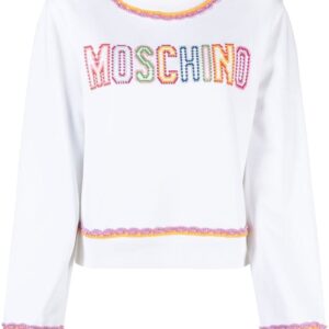 Moschino macramé-trim cotton sweatshirt
