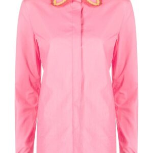 Moschino contrast-stitch long-sleeve shirt