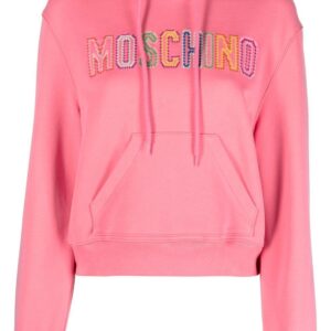 Moschino embroidered-logo hoodie