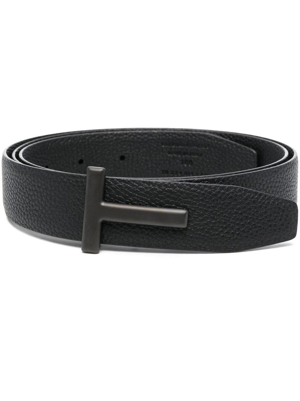 Tom Ford logo buckle leather belt
