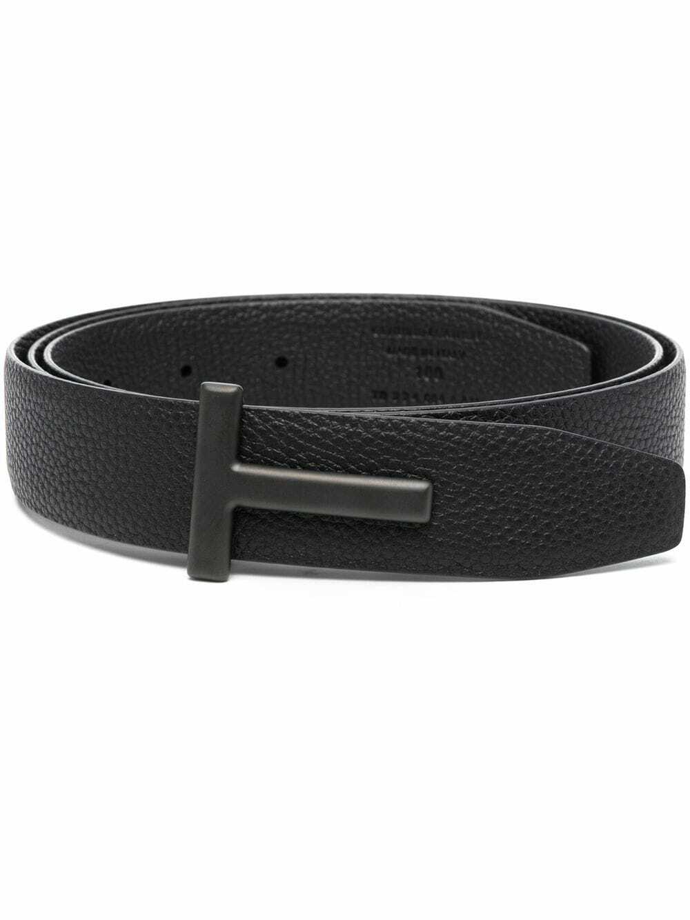 Tom Ford logo buckle leather belt