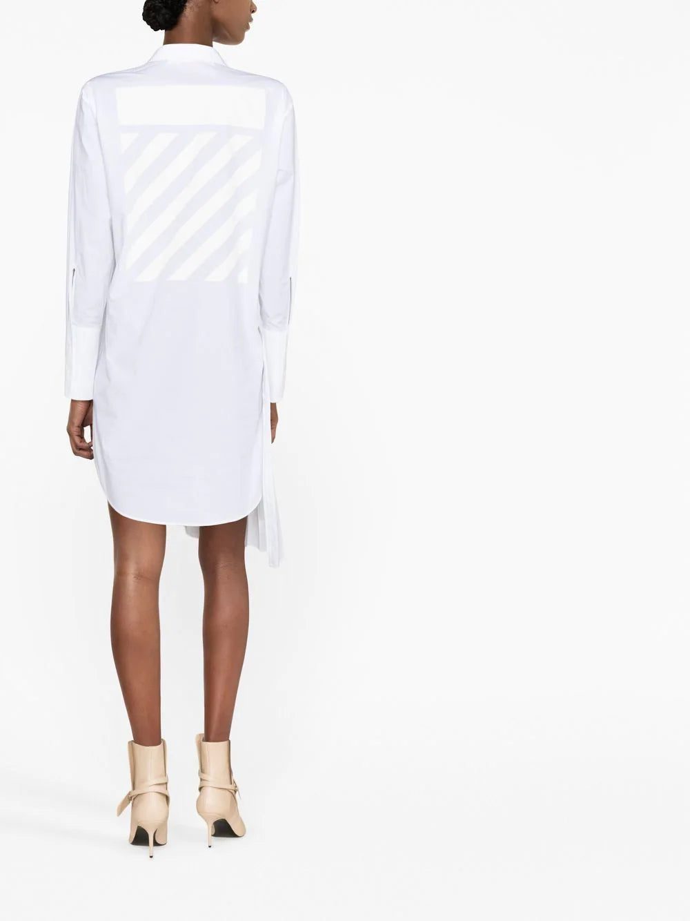 Off-White Diag plissé cotton shirt dress - Image 3