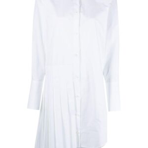 Off-White Diag plissé cotton shirt dress