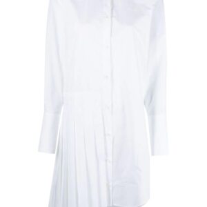 Off-White Diag plissé cotton shirt dress