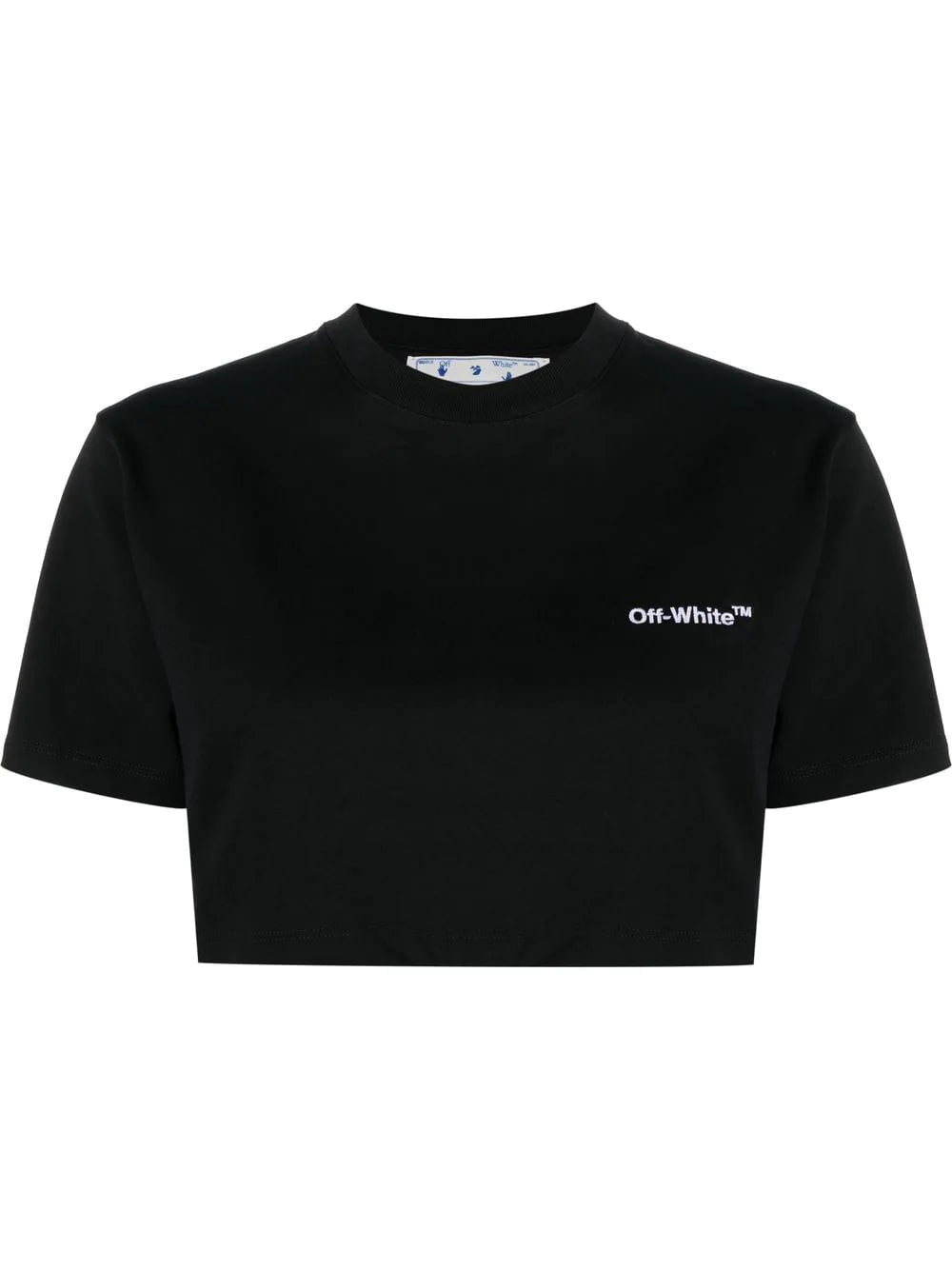 Off-White logo-embroidered cropped T-shirt