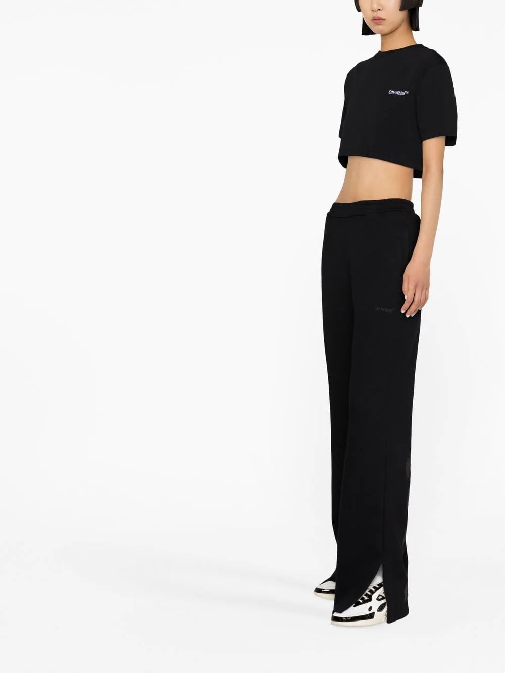 Off-White logo-embroidered cropped T-shirt - Image 3