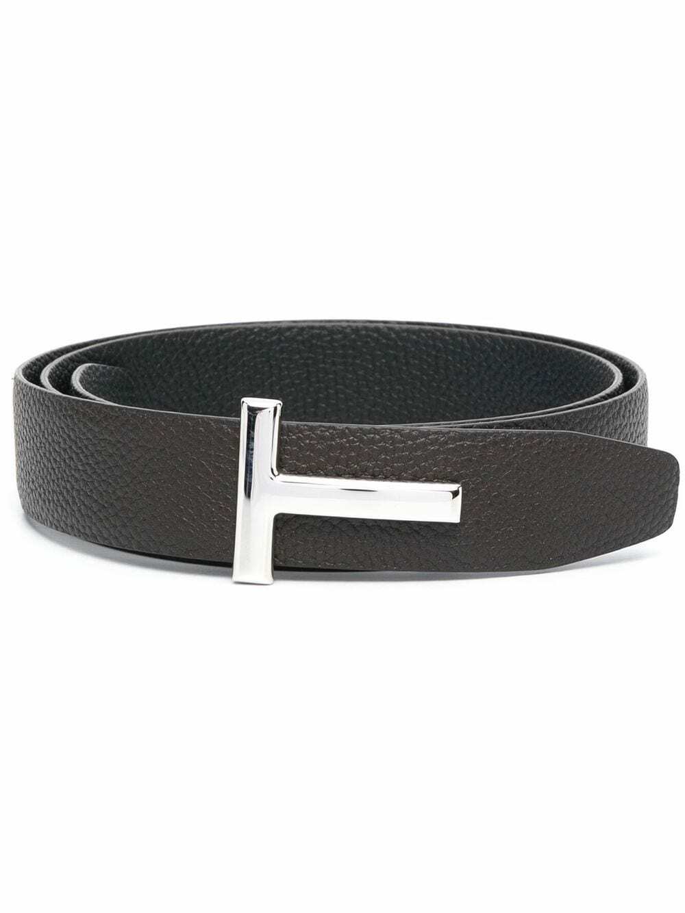 Tom Ford logo-plaque leather belt