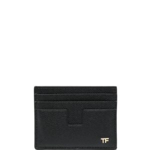 TOM FORD logo-plaque leather cardholder