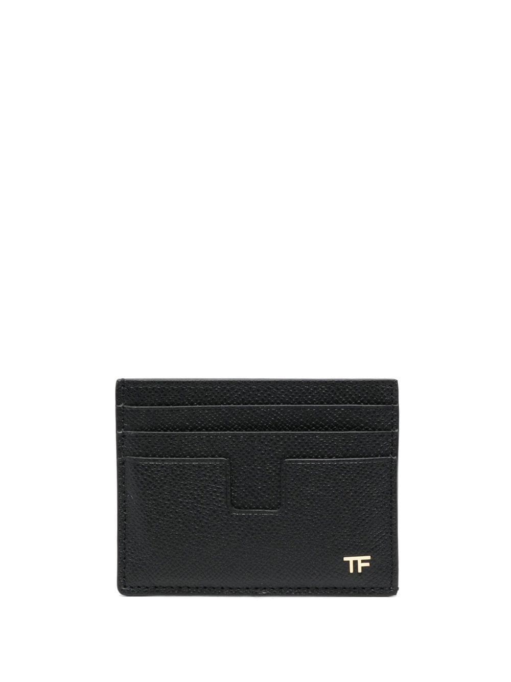 TOM FORD logo-plaque leather cardholder