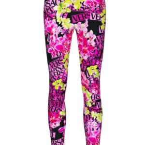 Versace floral-print leggings