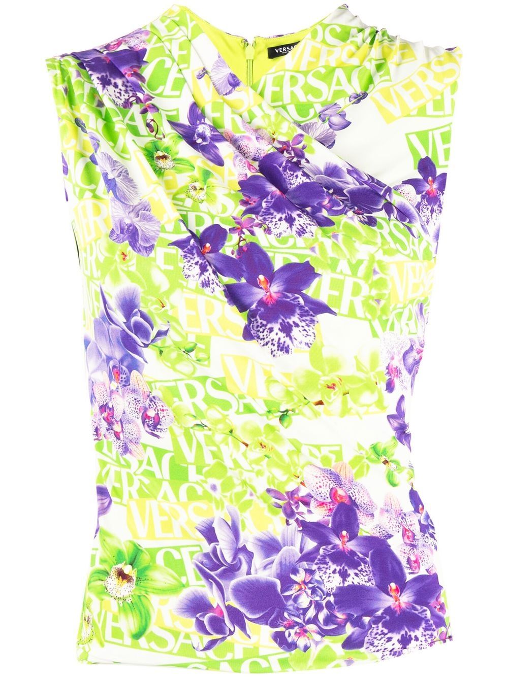 Versace floral-print wrap top