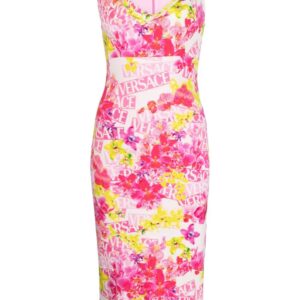 Versace  floral-print midi dress