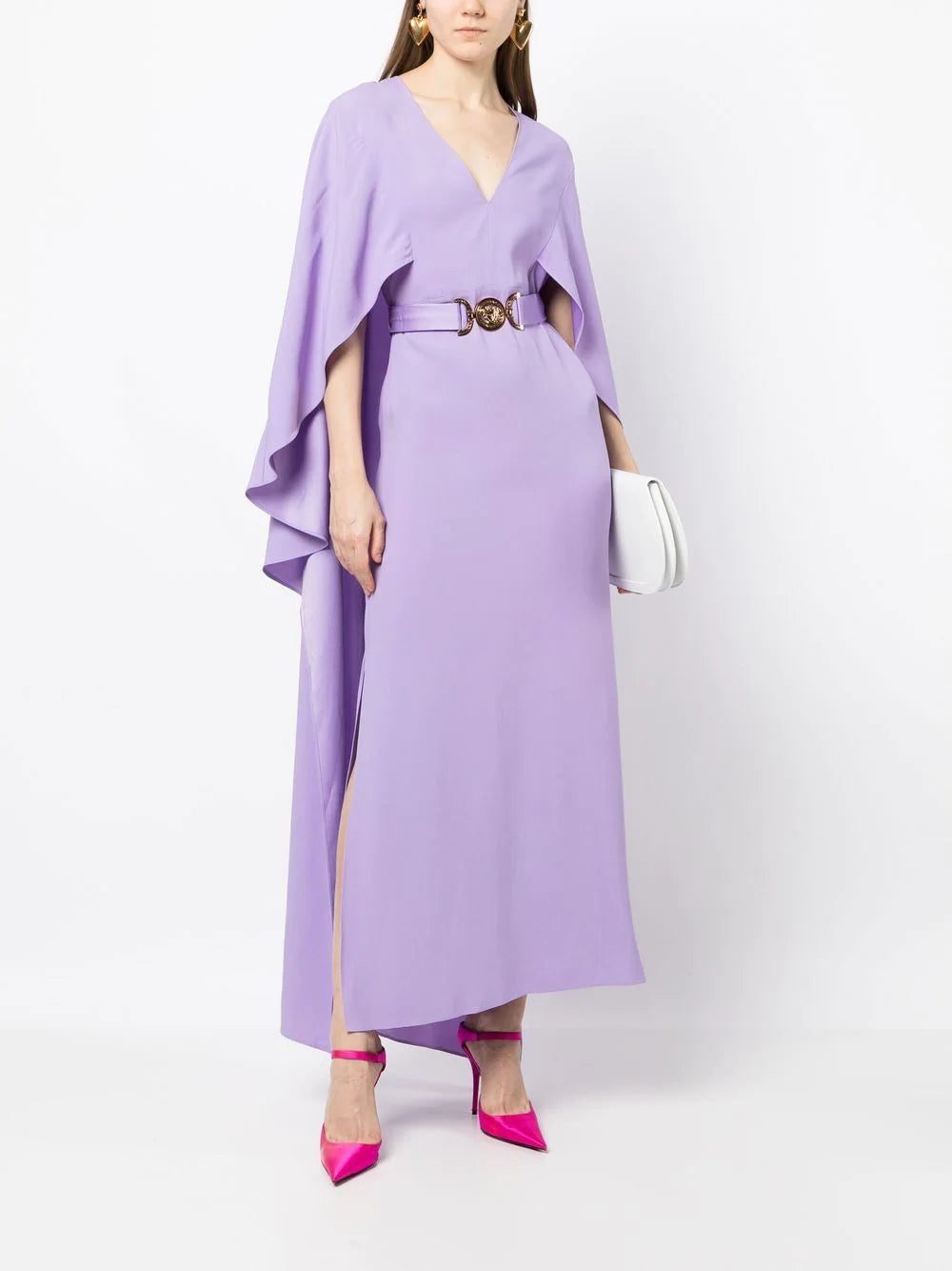 Versace V-neck cape dress - Image 2