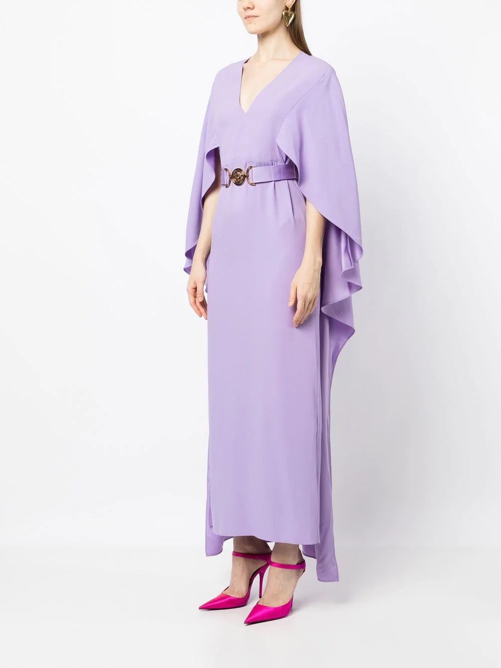 Versace V-neck cape dress - Image 3