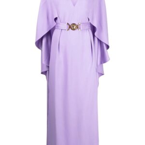 Versace V-neck cape dress