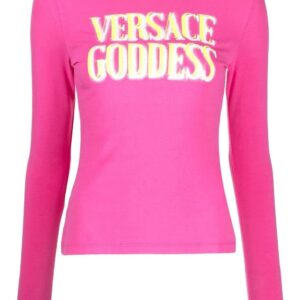 Versace  slogan-print long-sleeve T-shirt