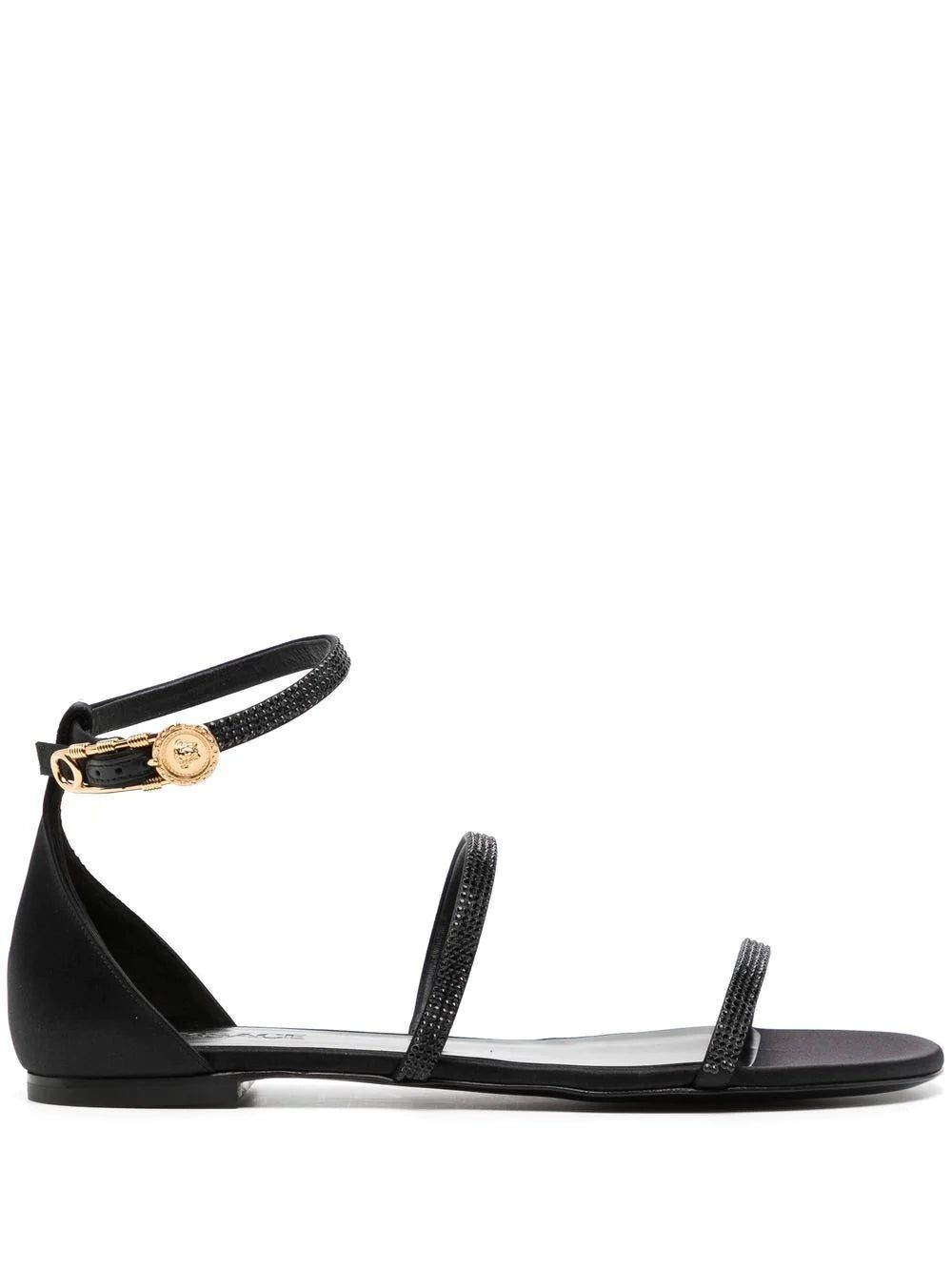 Versace Safety Pin crystal-embellished sandals