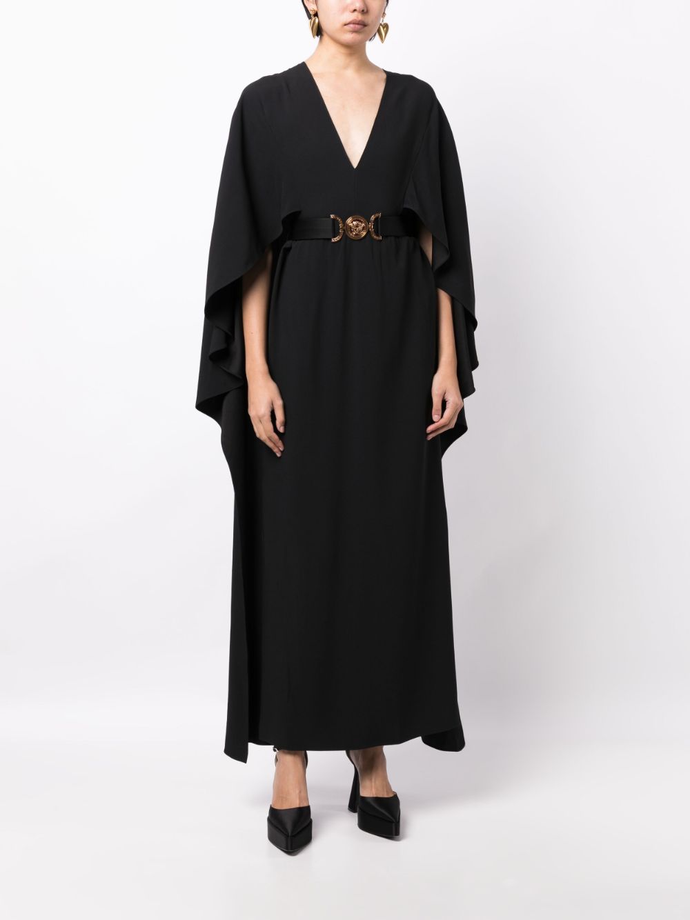 Versace V-neck Medusa-belt maxi dress - Image 2