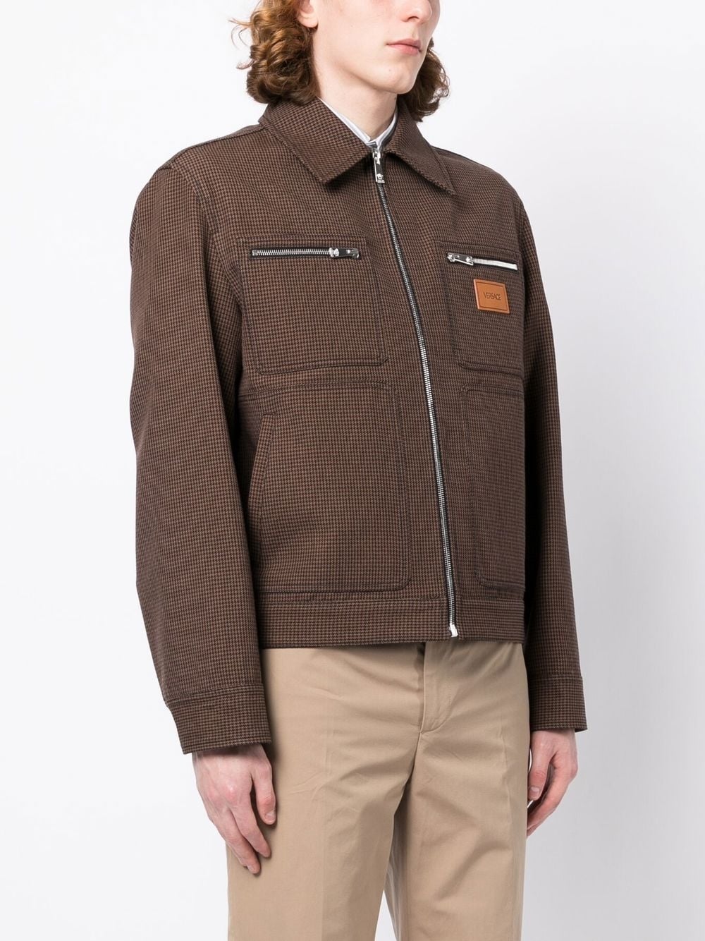 Versace wool check-pattern shirt jacket - Image 2