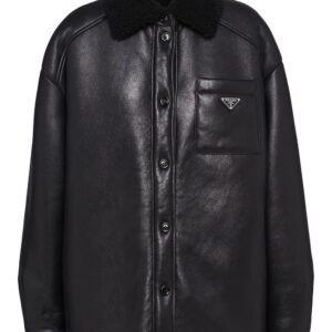 Prada  shearling collar button-up jacket