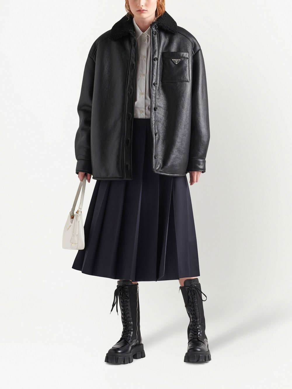 Prada shearling collar button-up jacket - Image 3