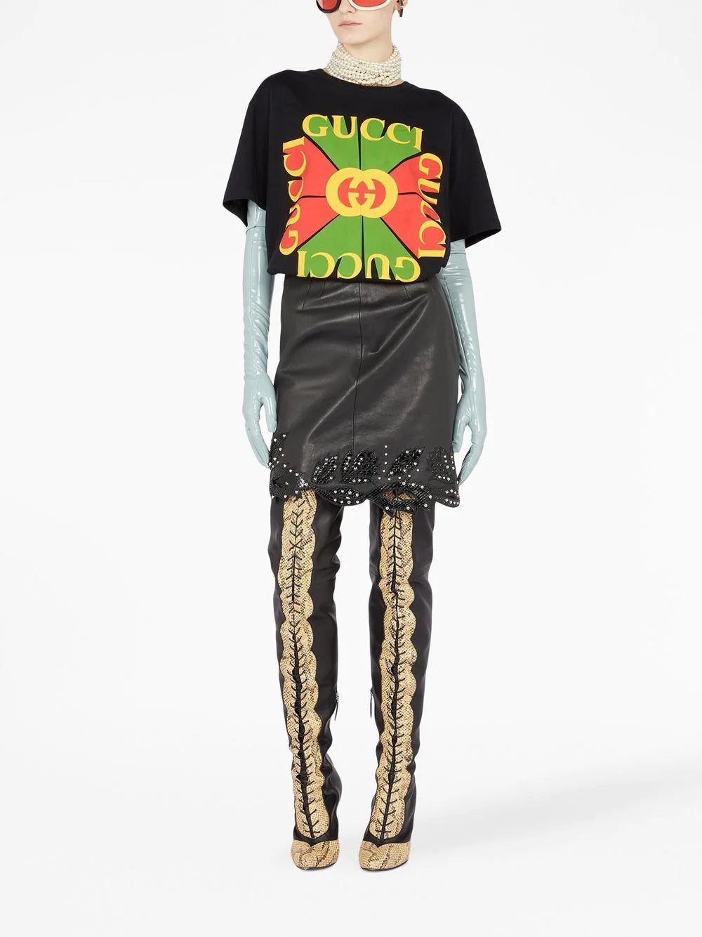 Gucci vintage logo-print cotton T-shirt - Image 2