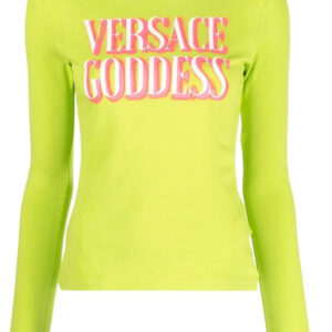Versace  slogan-print long-sleeve T-shirt