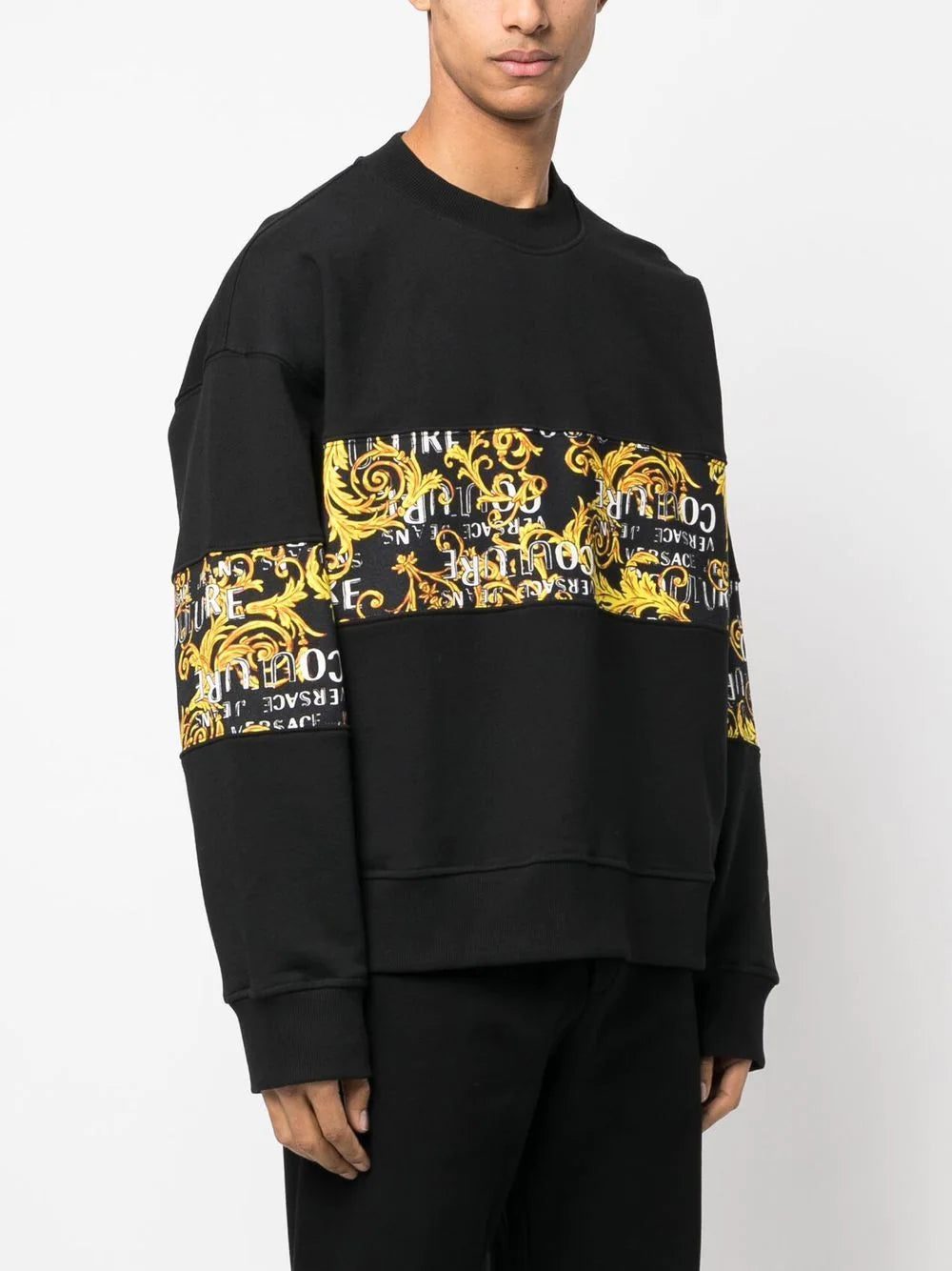 Versace Jeans Couture baroque pattern-print crew neck sweatshirt - Image 3