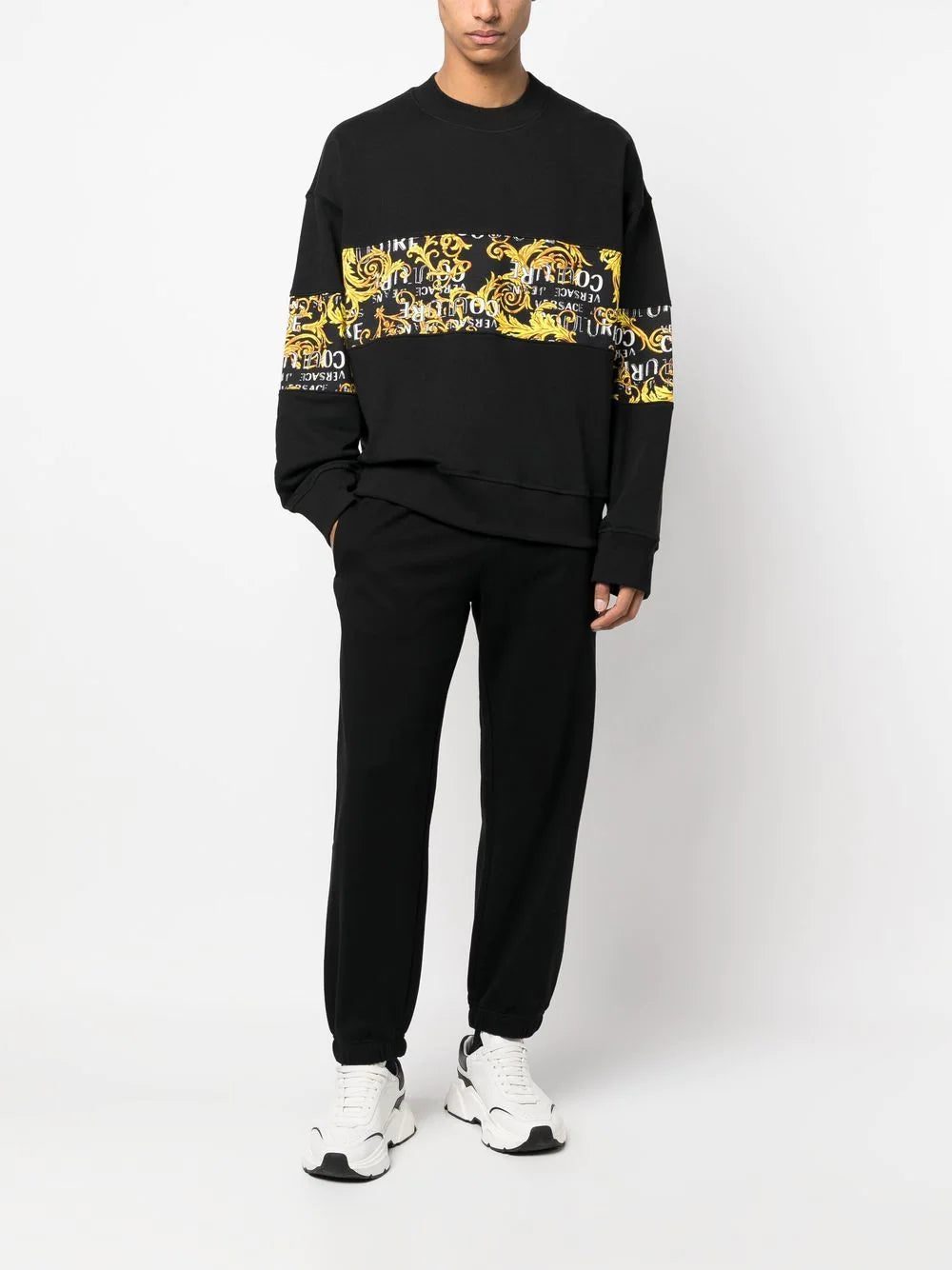 Versace Jeans Couture baroque pattern-print crew neck sweatshirt - Image 2