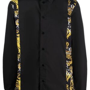 Versace Jeans Couture  baroque-panelled long-sleeve shirt