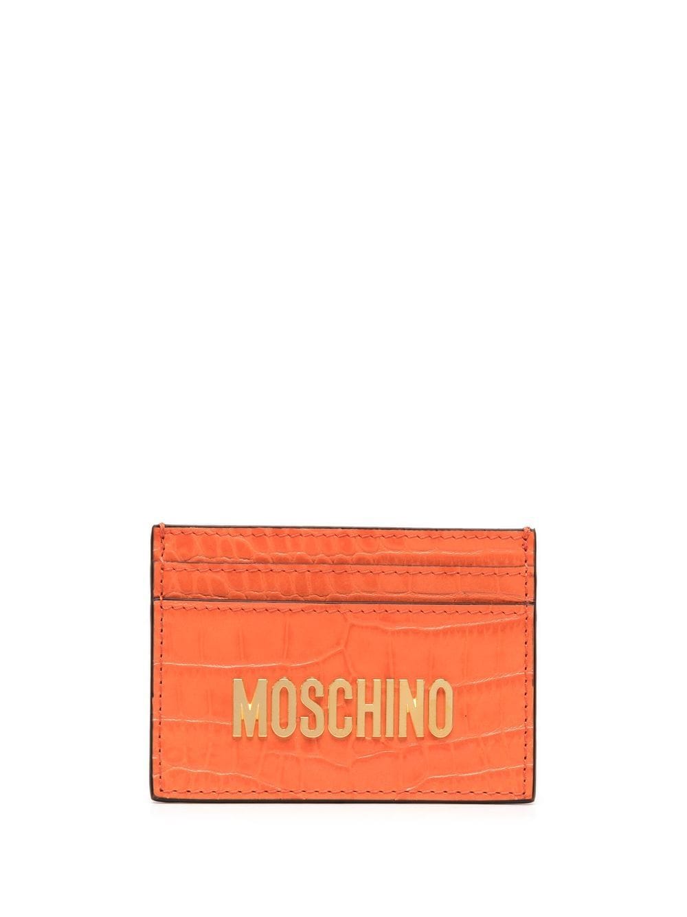 Moschino leather logo-lettering cardholder