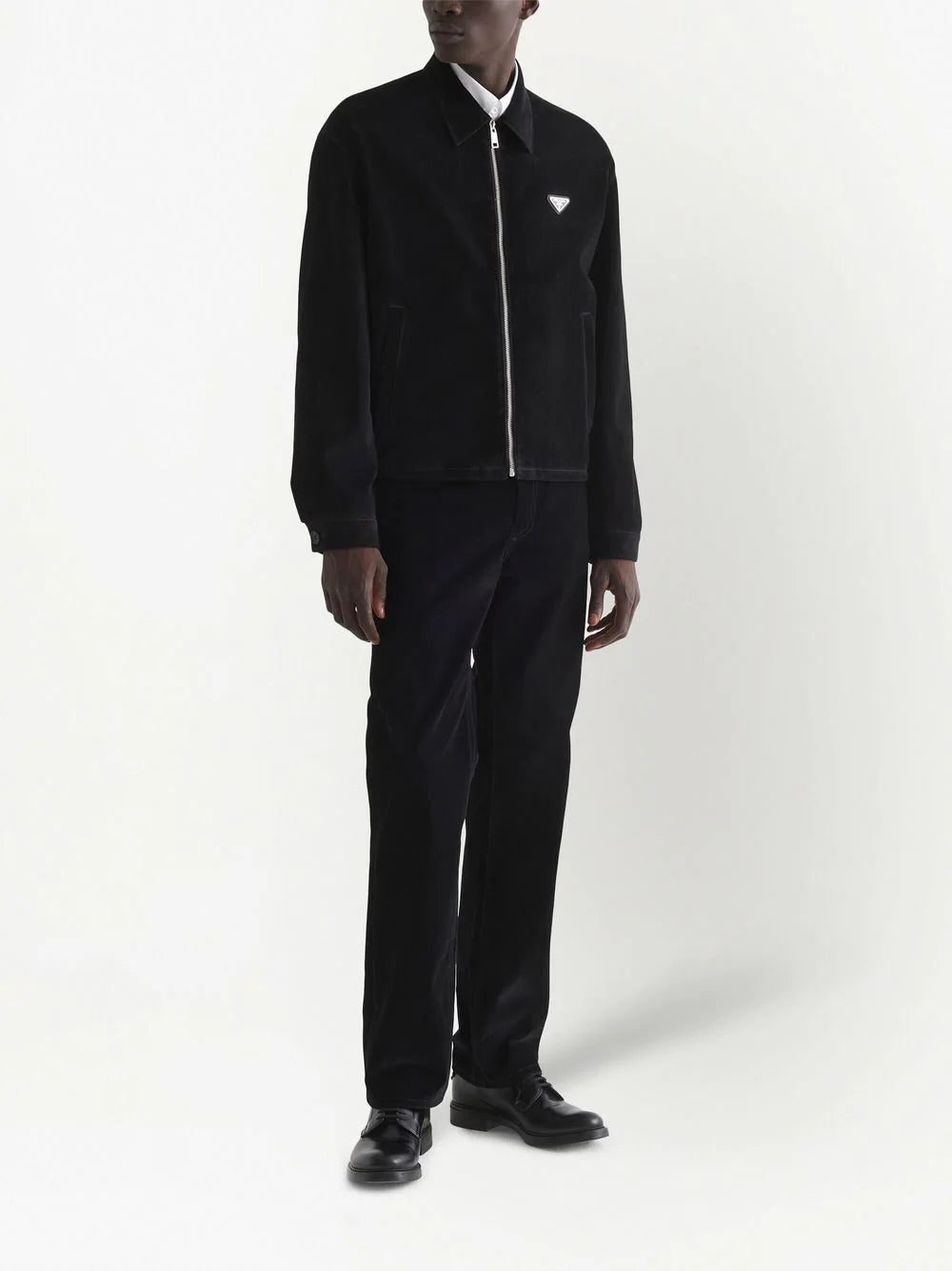 Prada logo plaque velvet bomber jacket - Image 2